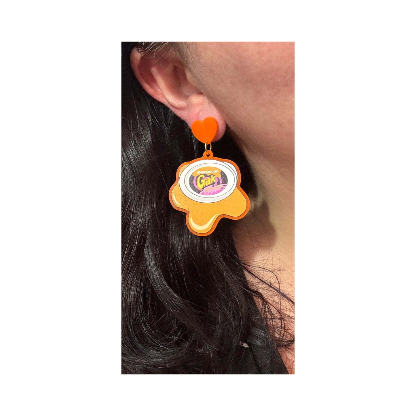 Gak Inspired Round Acrylic Drop Earrings