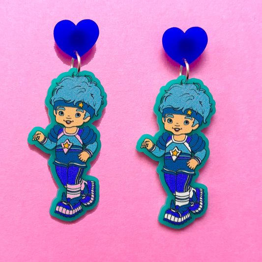 Blue Rainbow Boy Drop Earrings