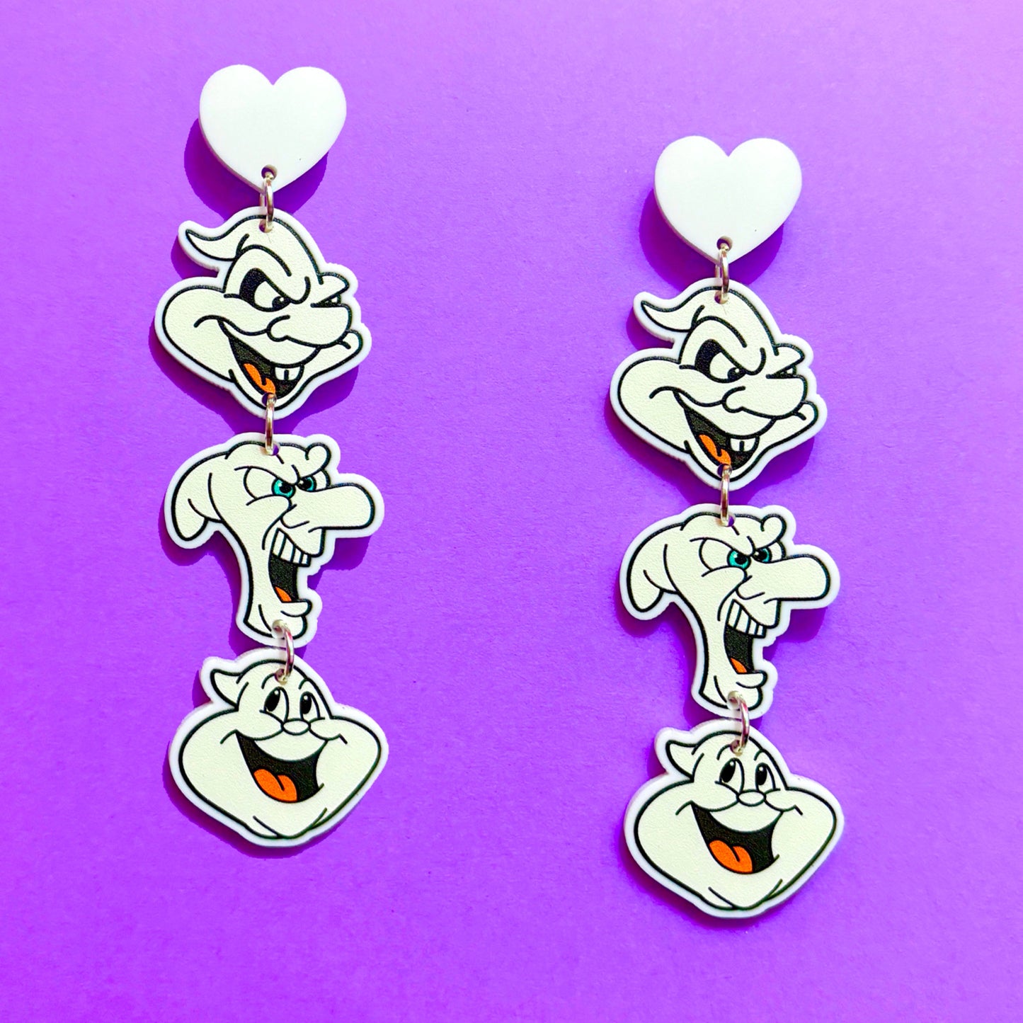 Ghostly Trio Tiered Drop Earrings