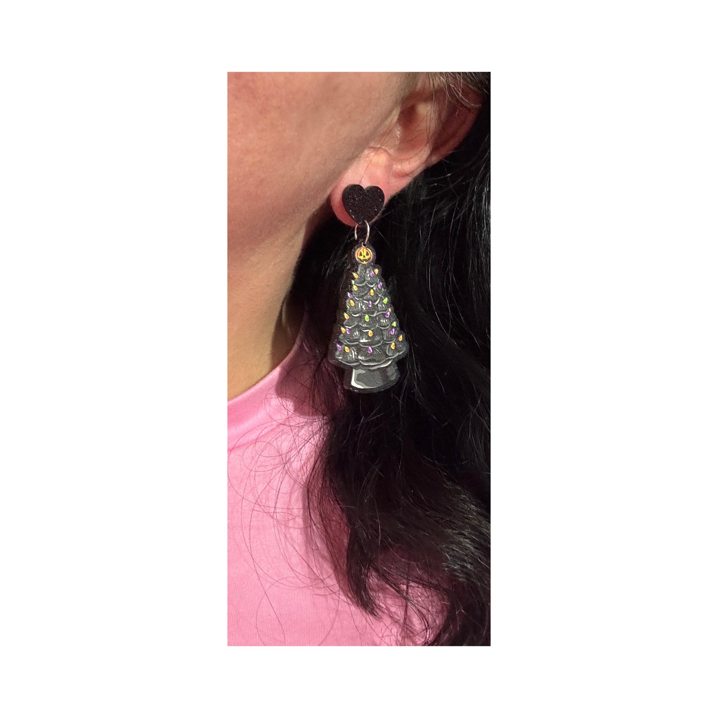Creepmas Ceramic Tree Drop Earrings