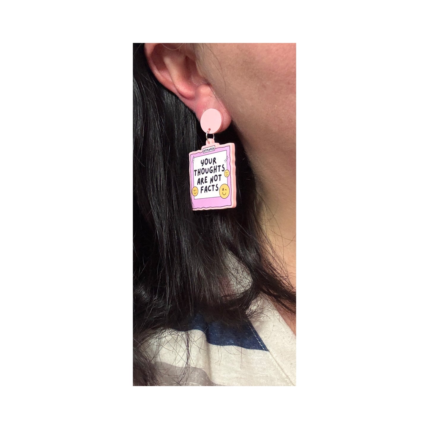 Thoughts Are Not Facts Drop Earrings