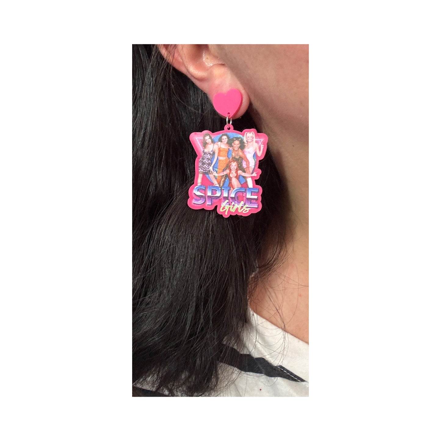 Spice Girls Pink Drop Earrings