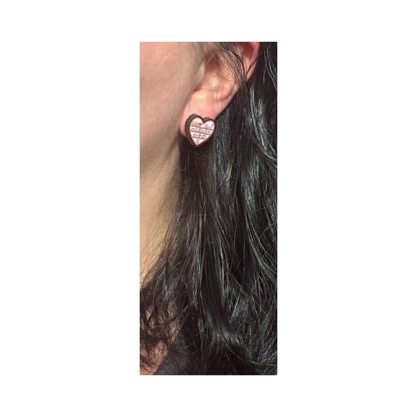 Heart Bookshelf Post Earrings