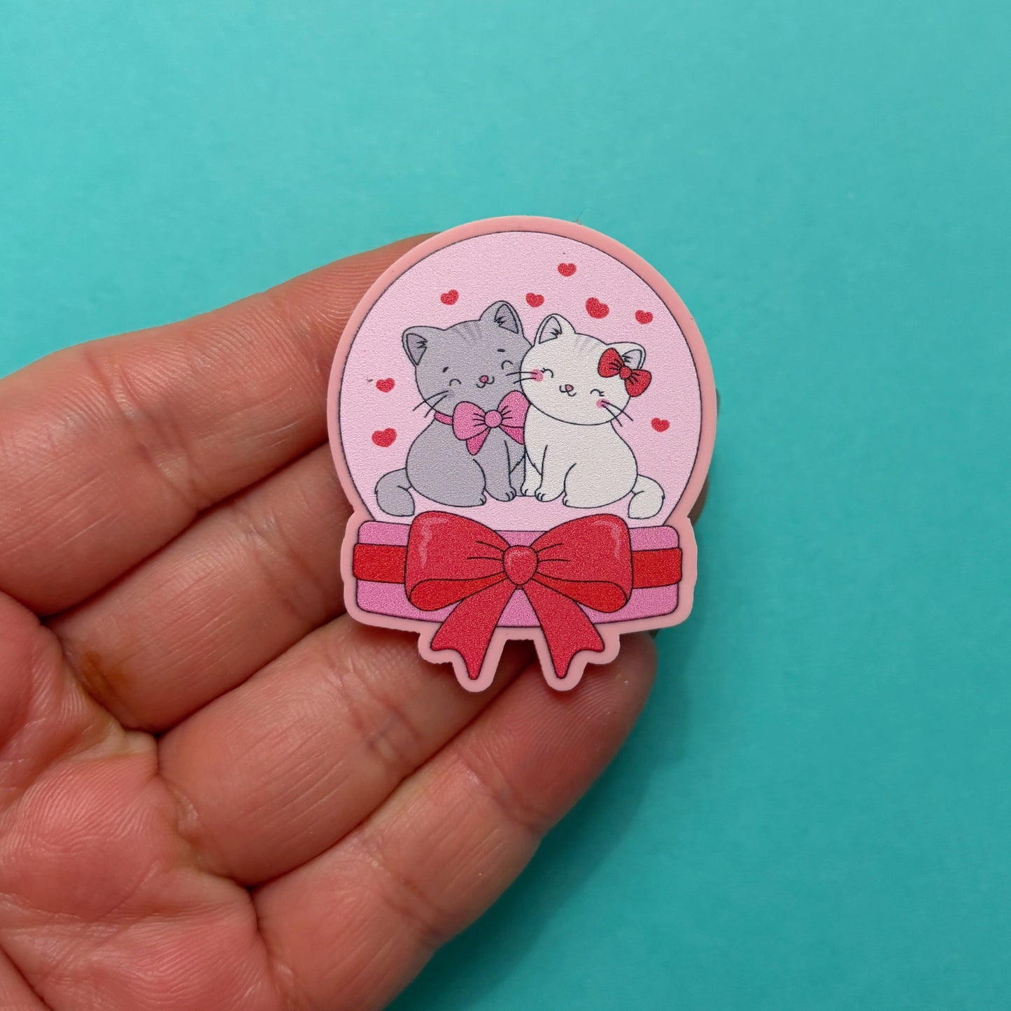 Sweetheart Kitty Snowglobe Pin