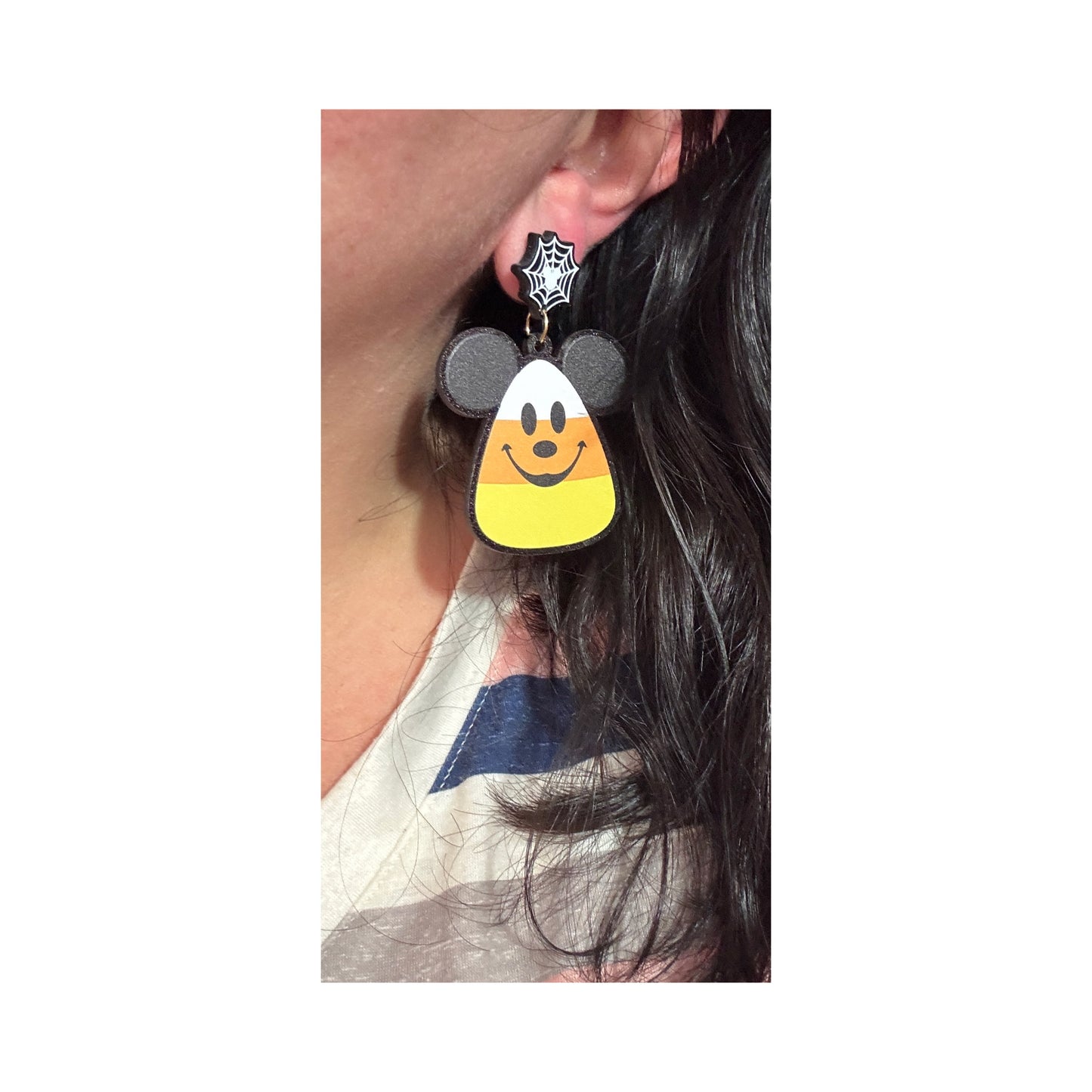 Mouse Candy Corn Couple Earrings