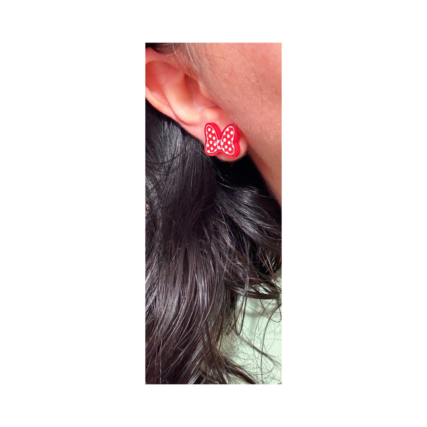 Mouse Polka Dot Bow Post Earrings