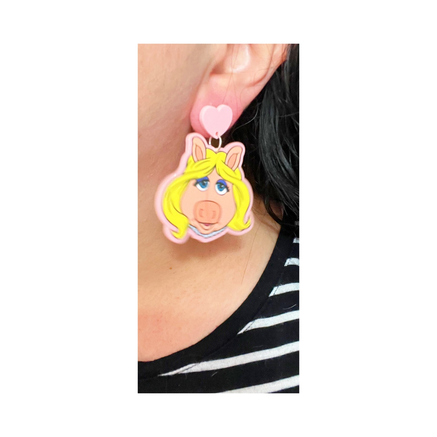 Kermie & Piggy Drop Earrings