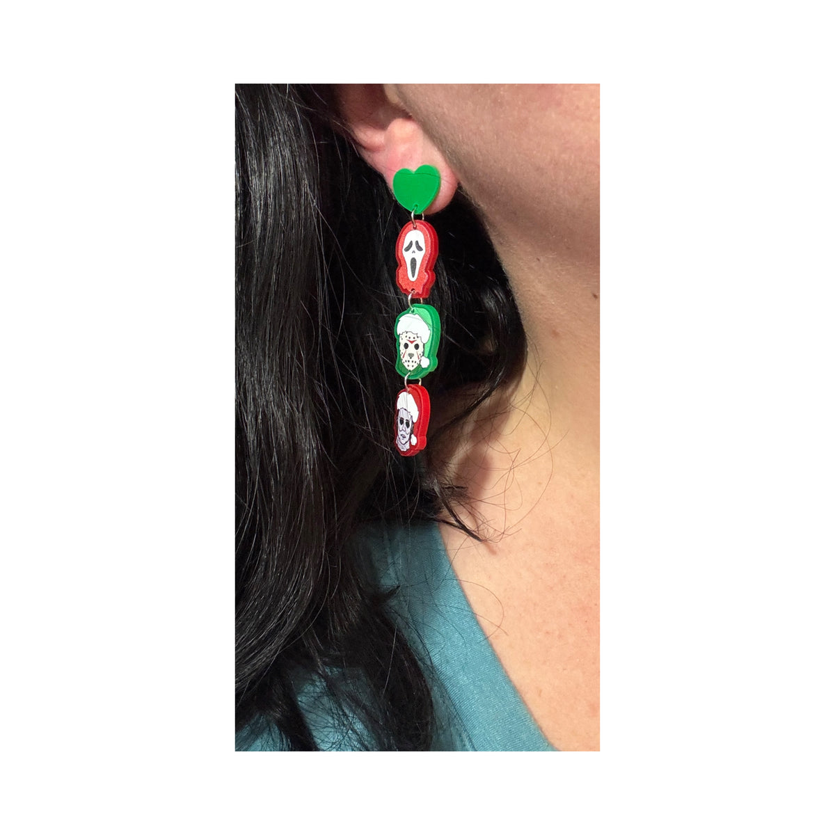 Christmas Horror Friends Tiered Drop Earrings