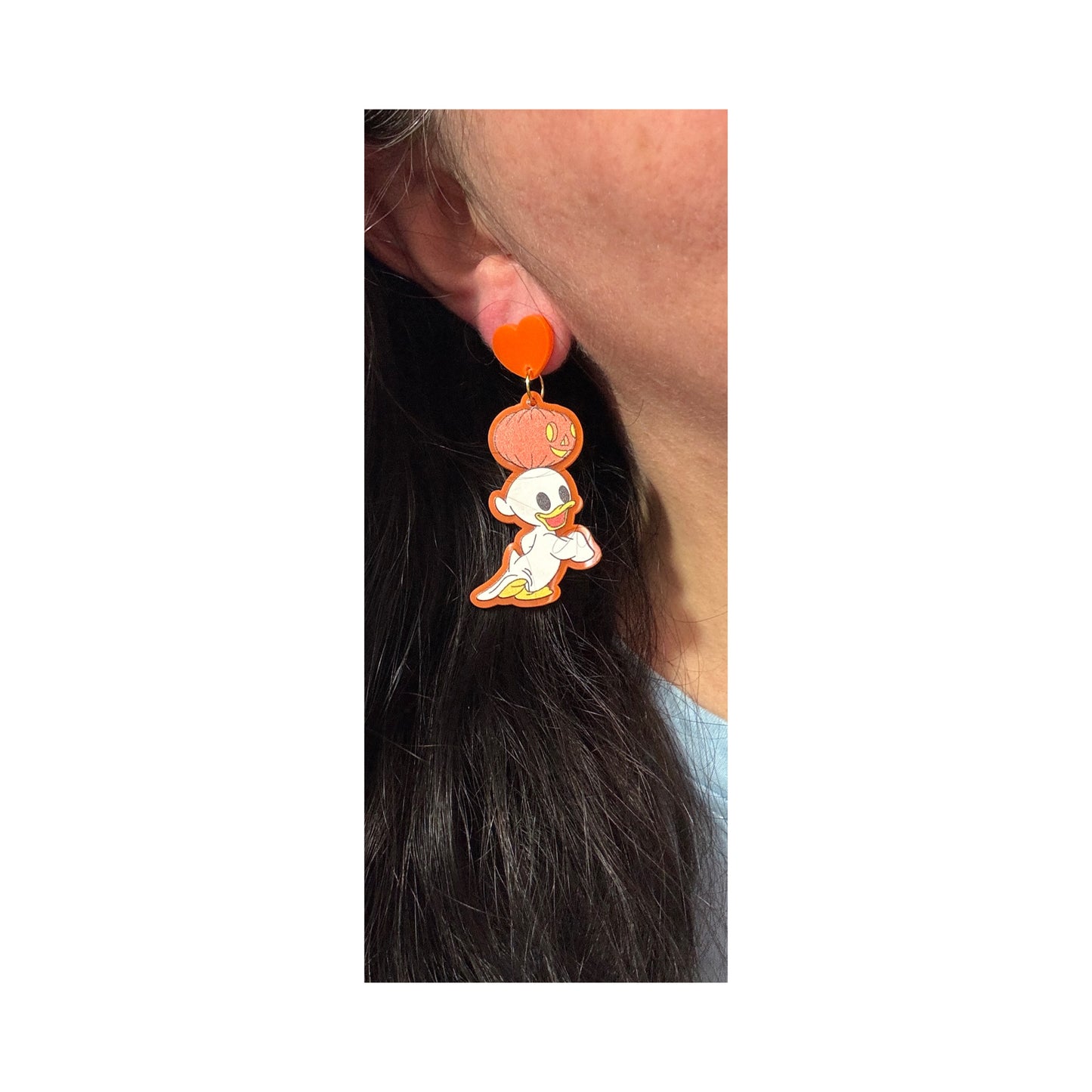 Louie Pumpkin Duck Drop Earrings