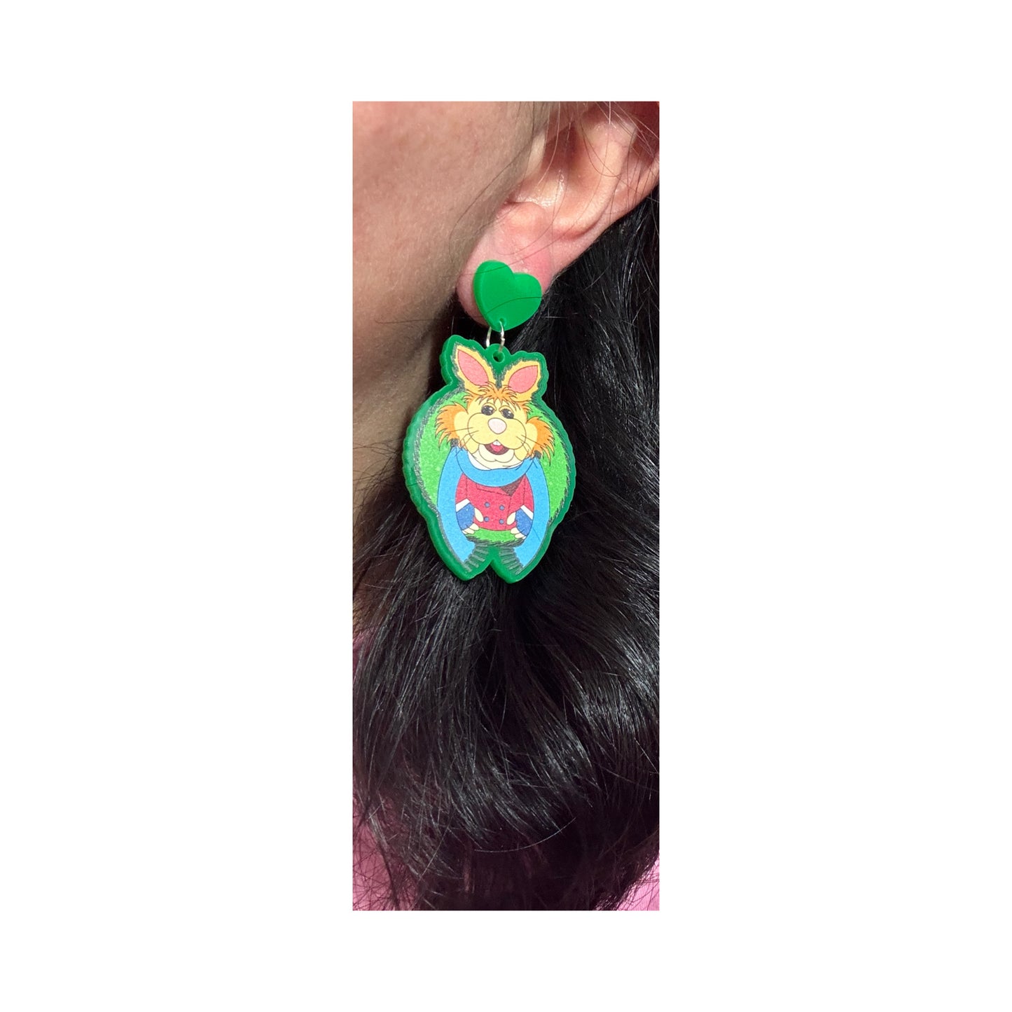 Christmas Bean Bunny Drop Earrings