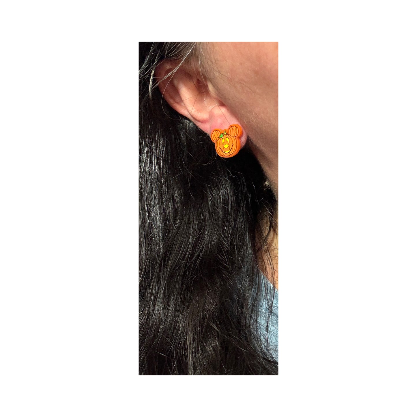 Mouse Orange Pumpkin Post Earrings