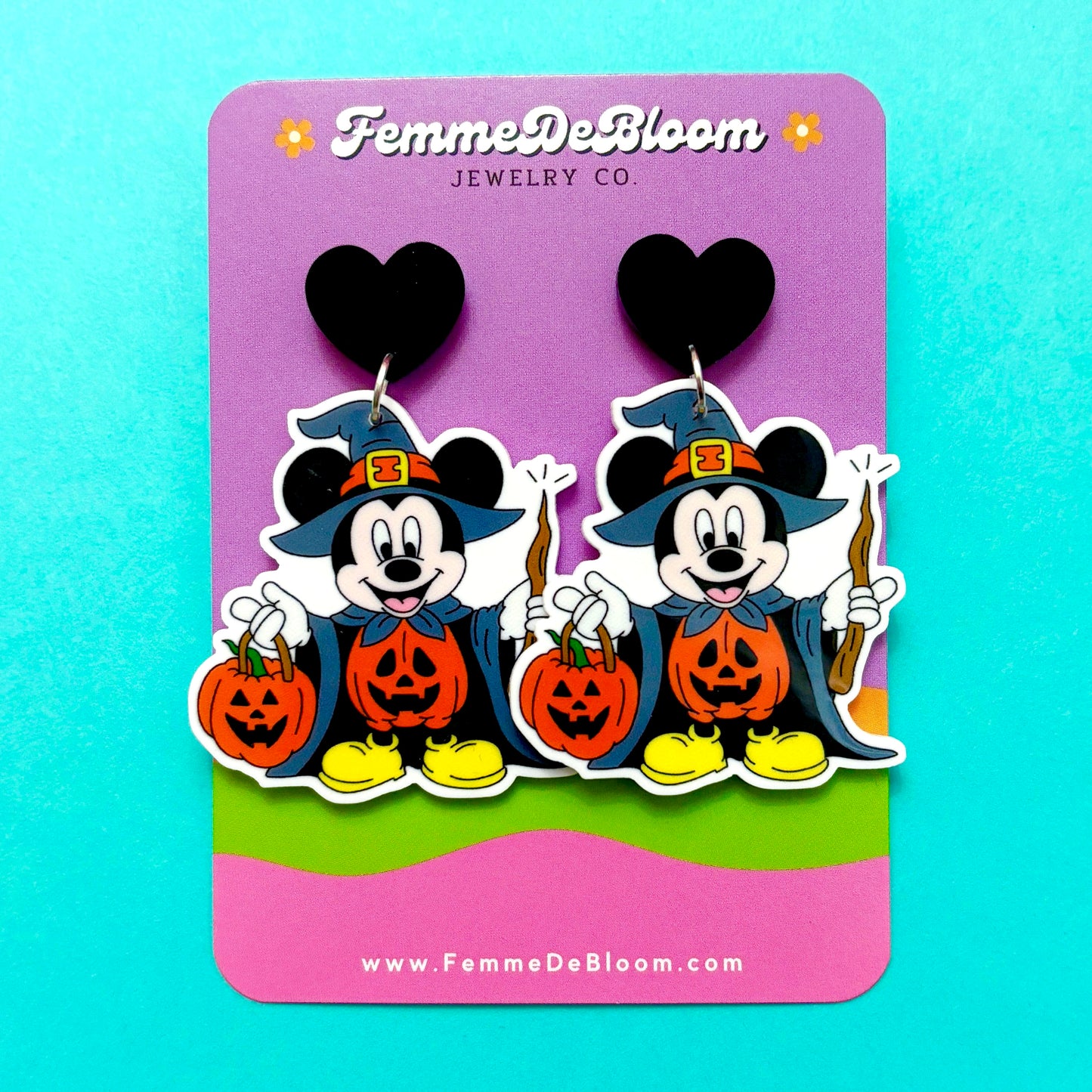 FREE GIFT - Mouse Pumpkin Sorcerer Drop Earrings