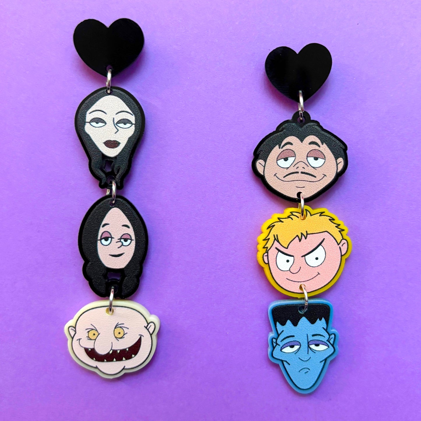 Spooky Family Tiered Drop Earrings