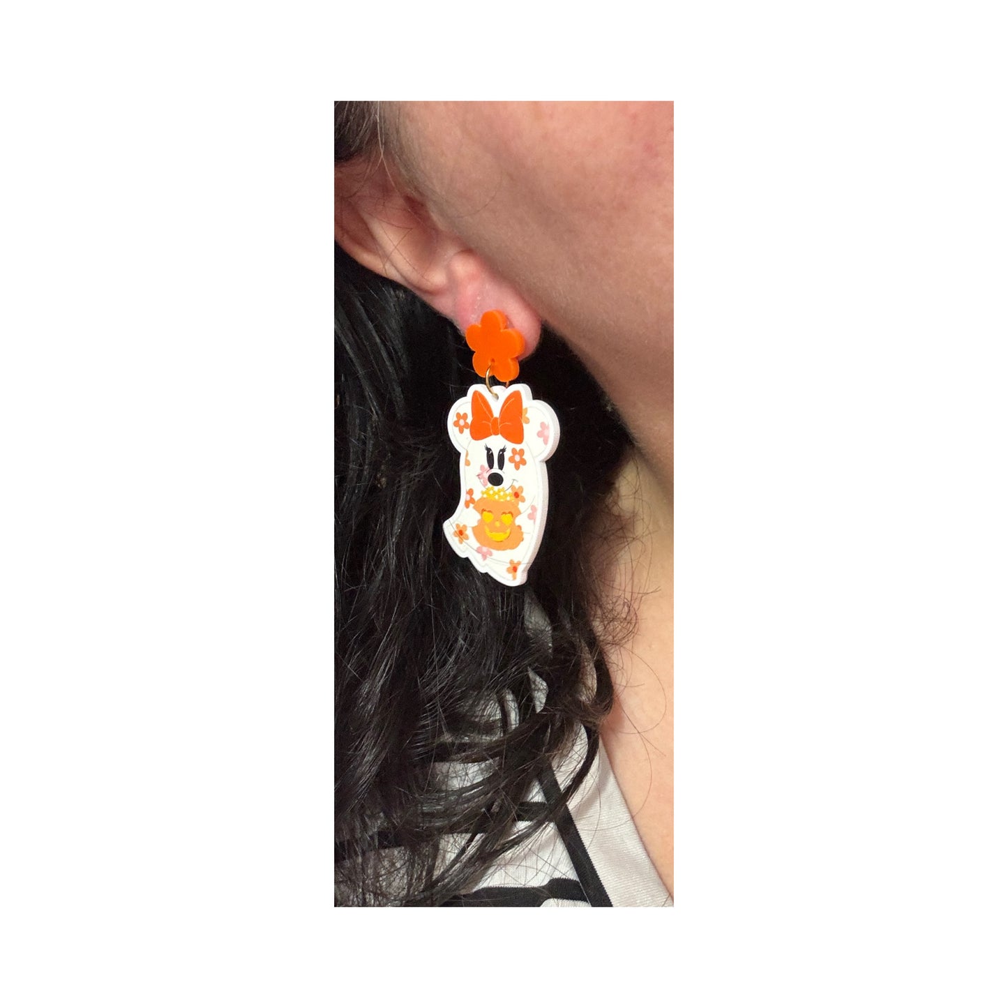 Groovy Mouse Ghost Drop Earrings