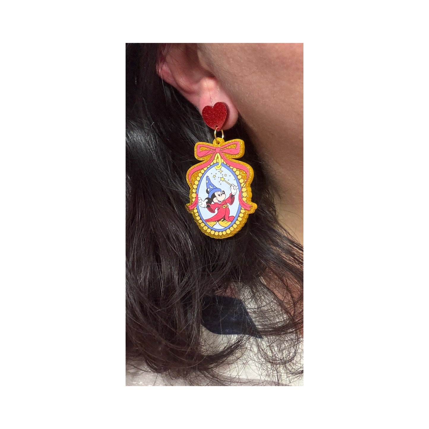 Sorcerer Mouse Cameo Drop Earrings