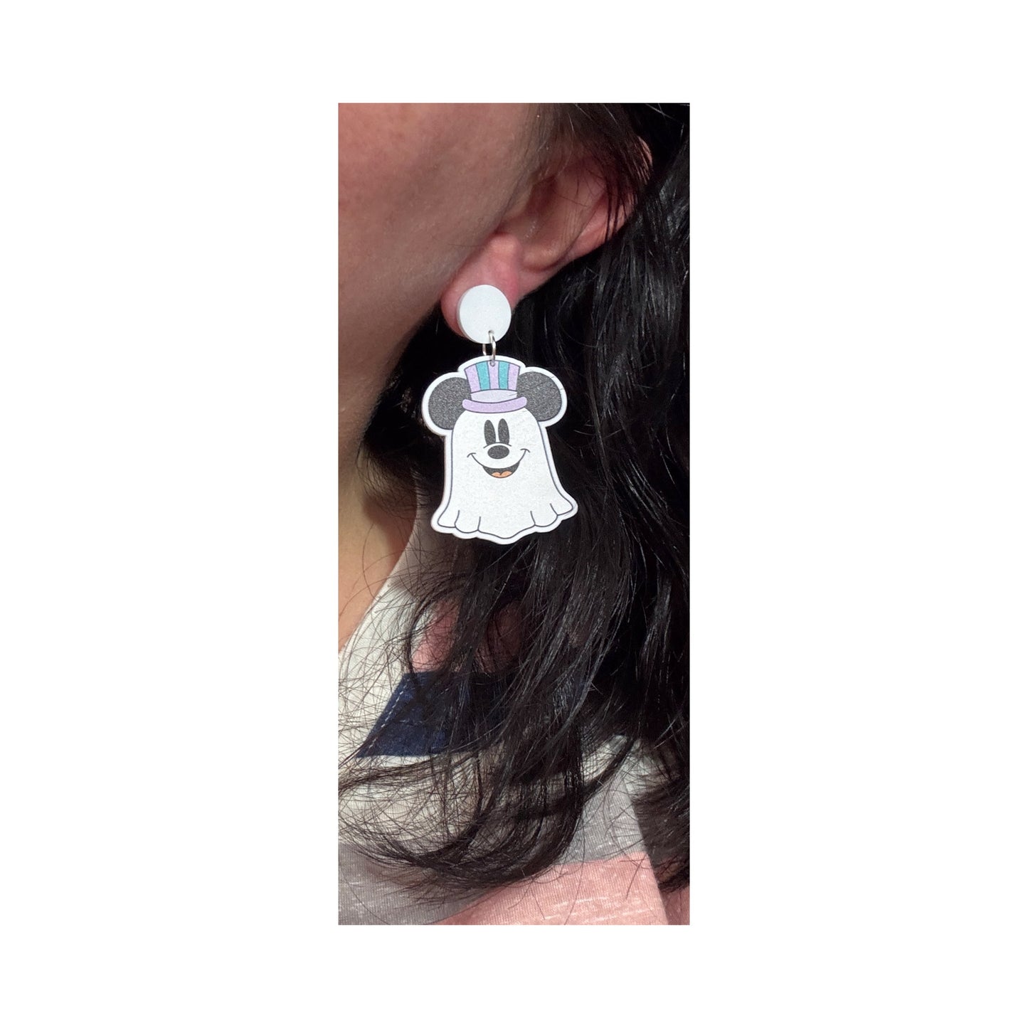 Dapper Mouse Ghost Couple Drop Earrings