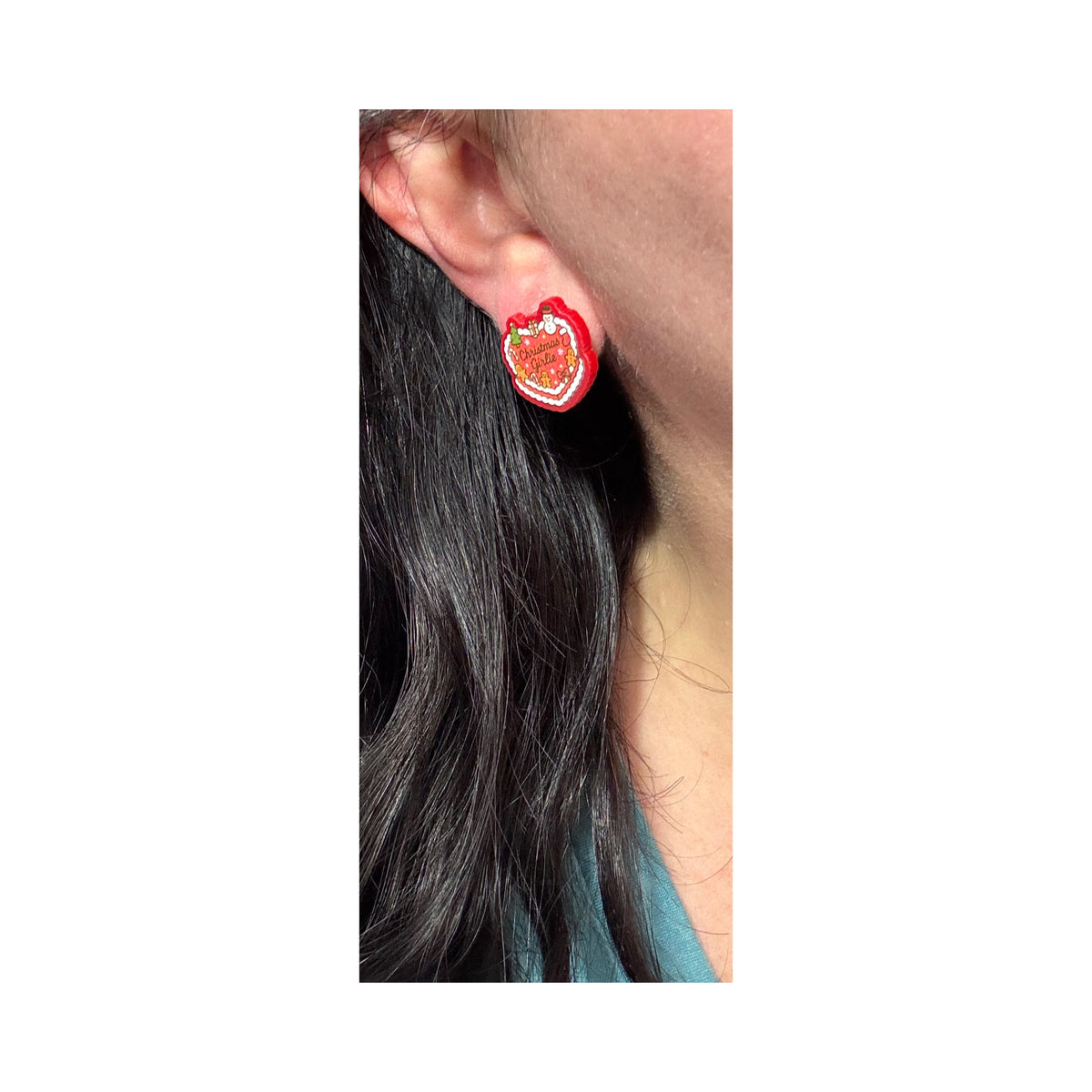 Christmas Girlie Cake Post Earrings