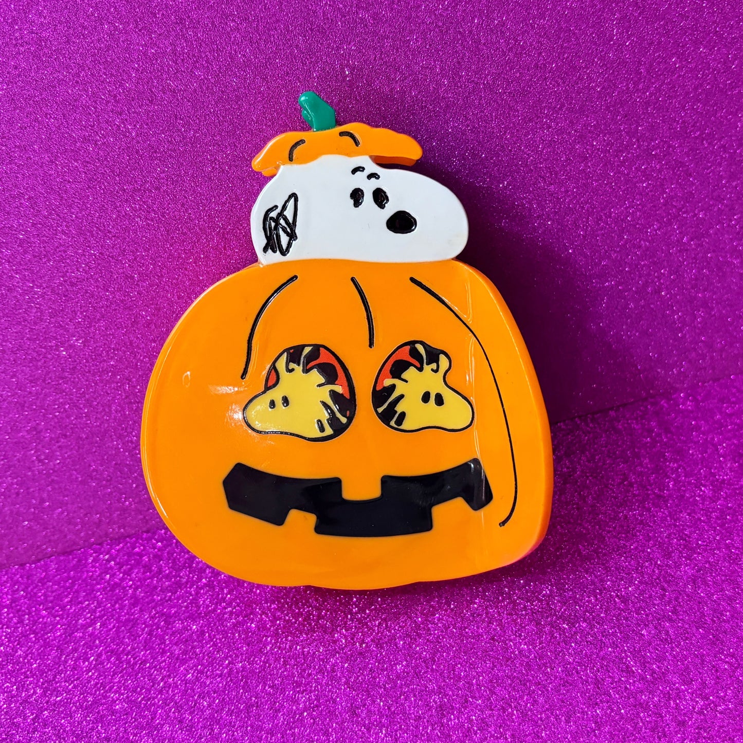 Beagle & Bird Pumpkin Claw Clip