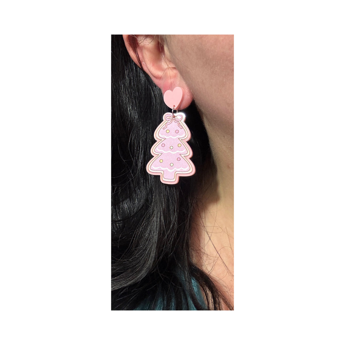 Pink Dottie Tree Drop Earrings