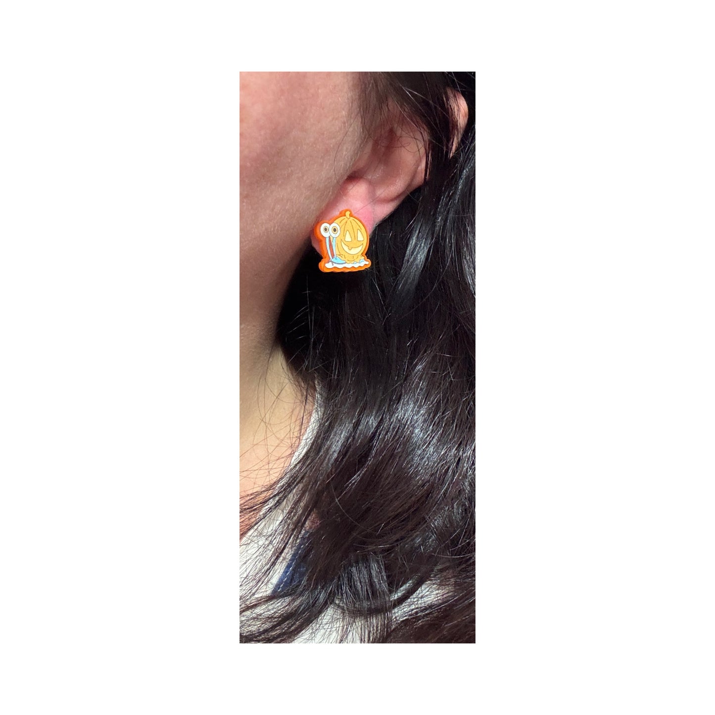Pumpkin Snail Post Earrings