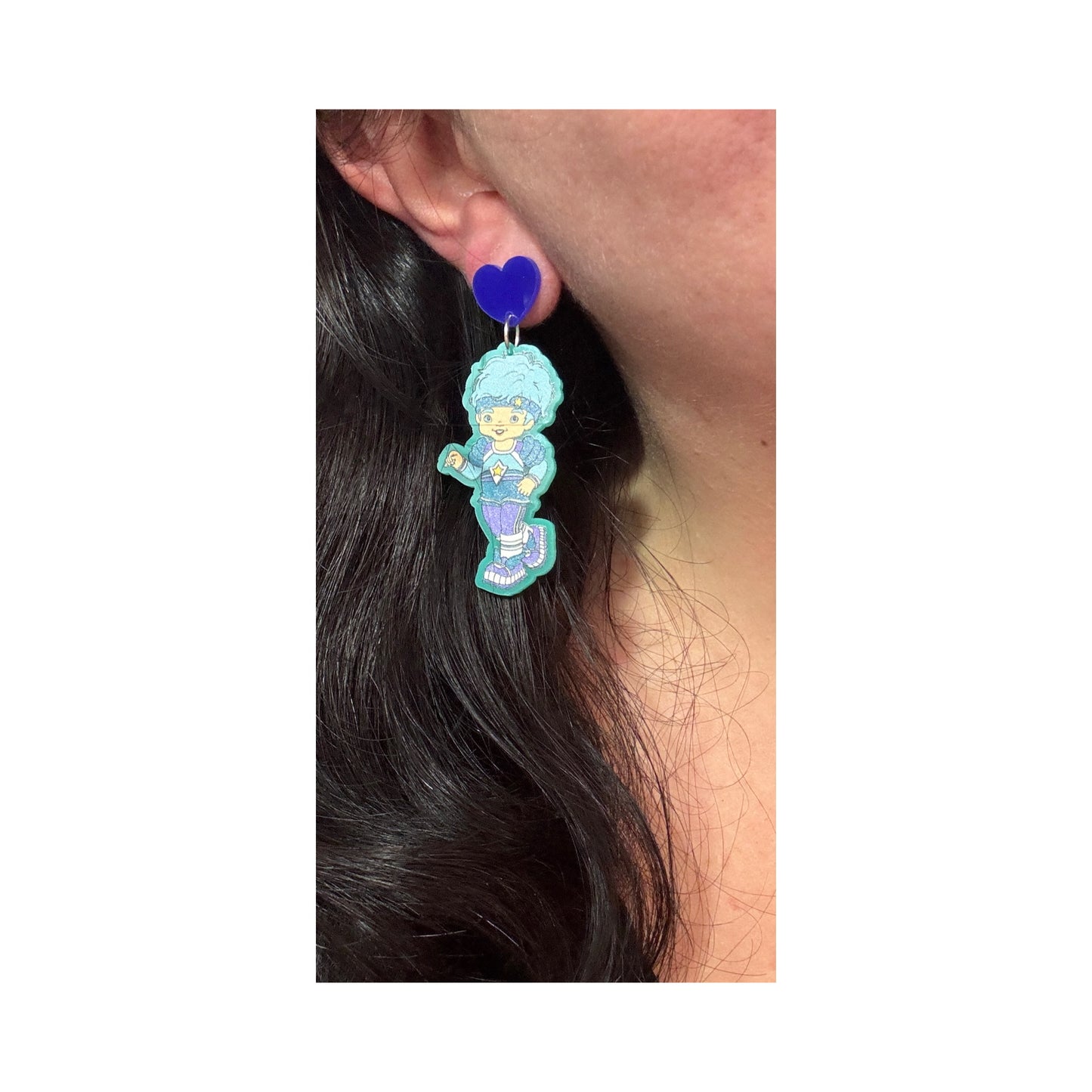 Blue Rainbow Boy Drop Earrings