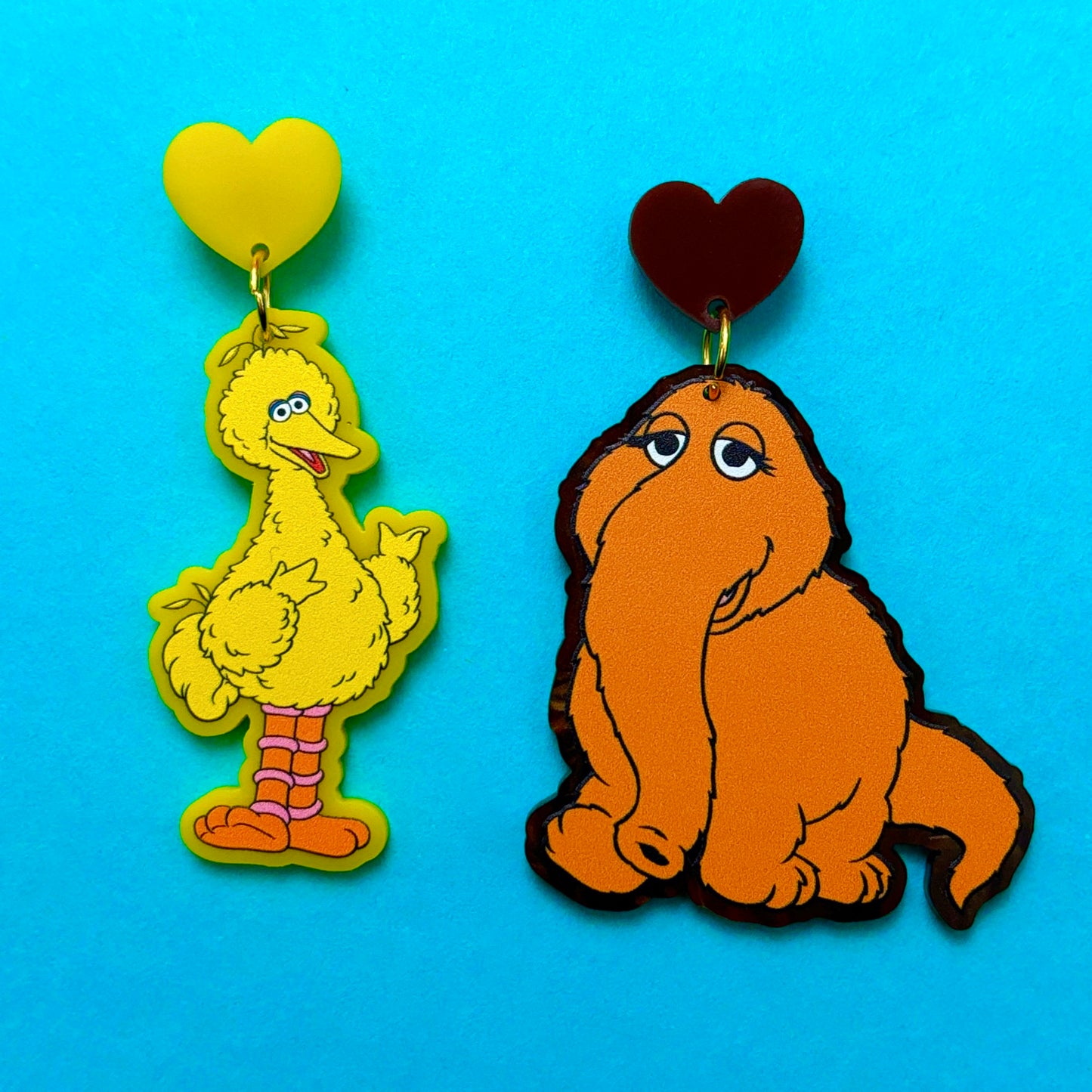 Snuffy & Yellow Bird Drop Earrings