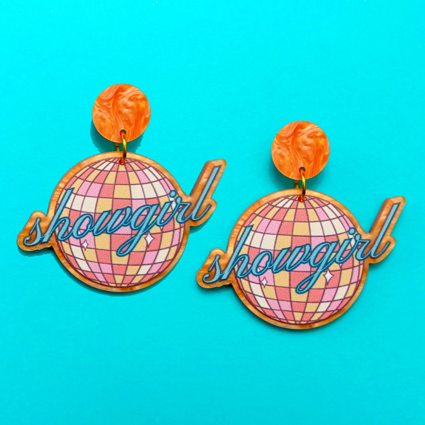 Showgirl Disco Ball Drop Earrings