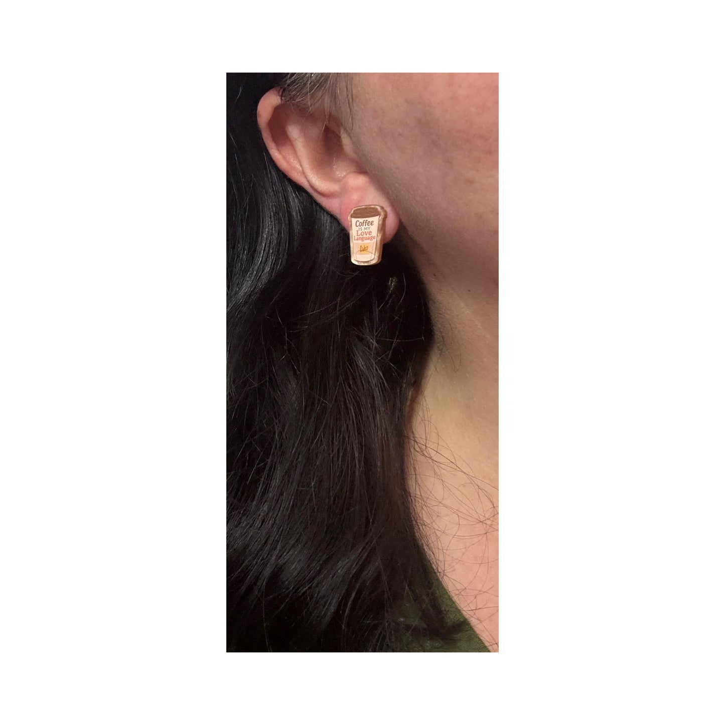 Coffee Is My Love Language Post Earrings