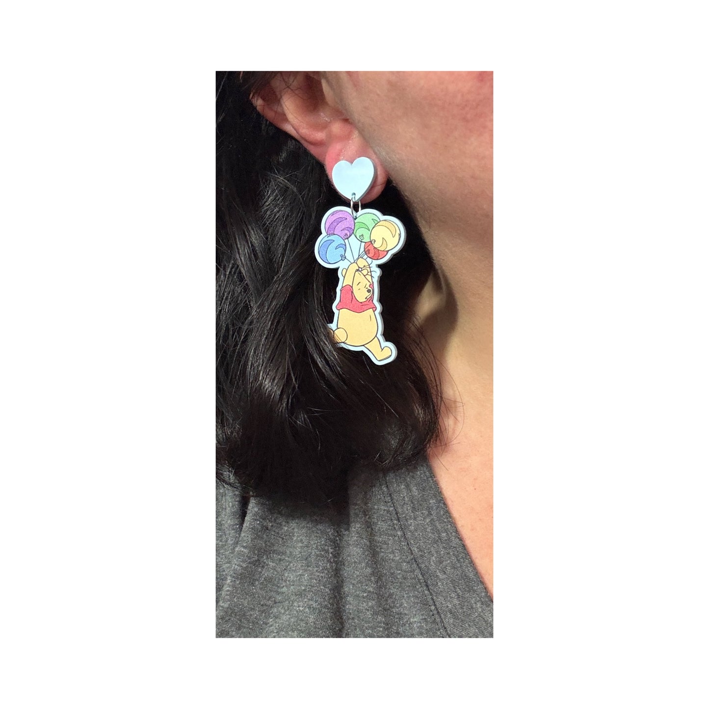 Pastel Balloon Bear Drop Earrings