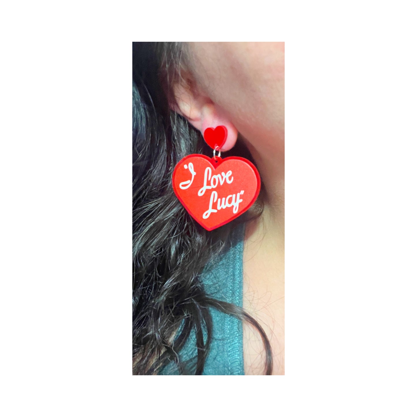 Lucy Love Heart Acrylic Drop Earrings