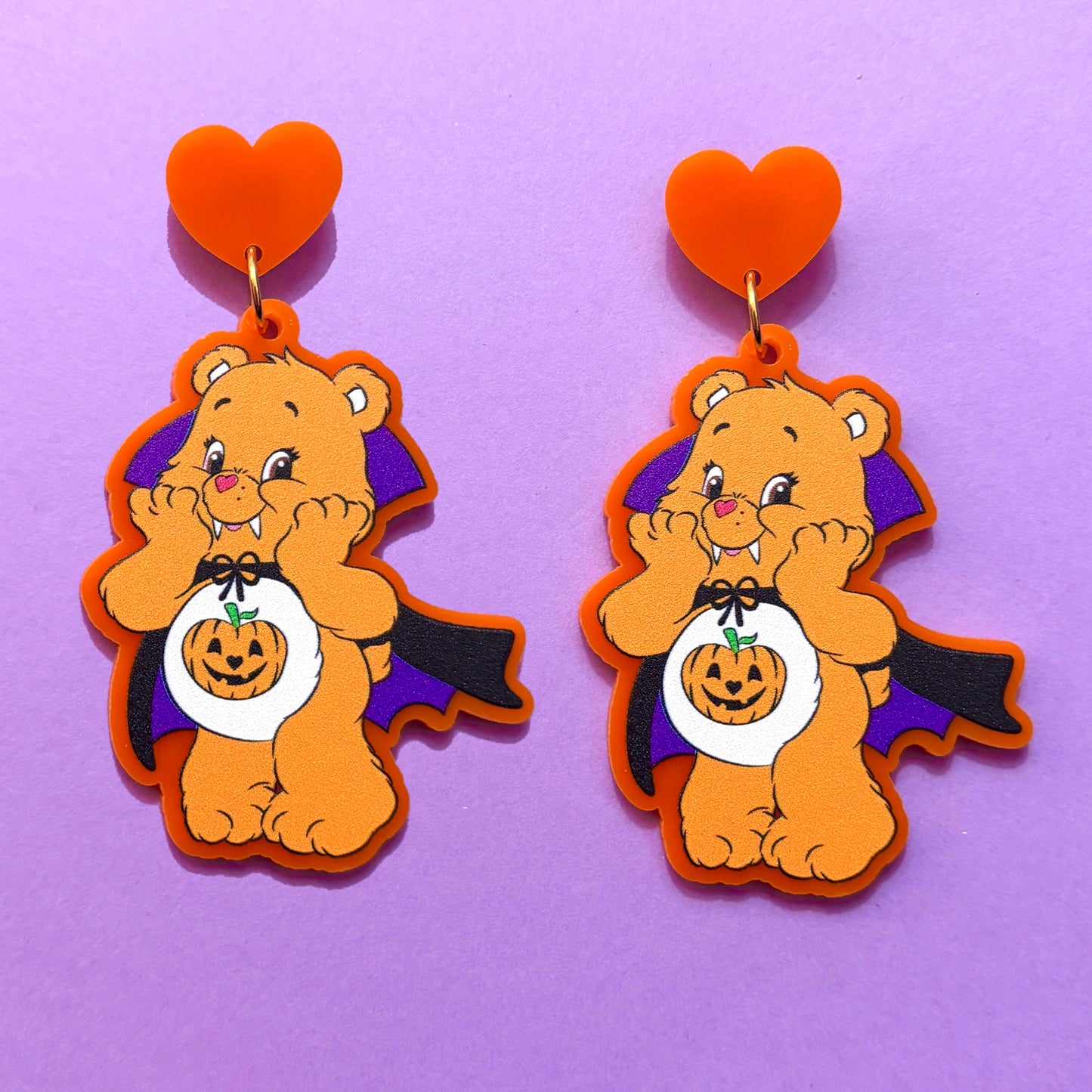 Vampire Rainbow Bear Drop Earrings