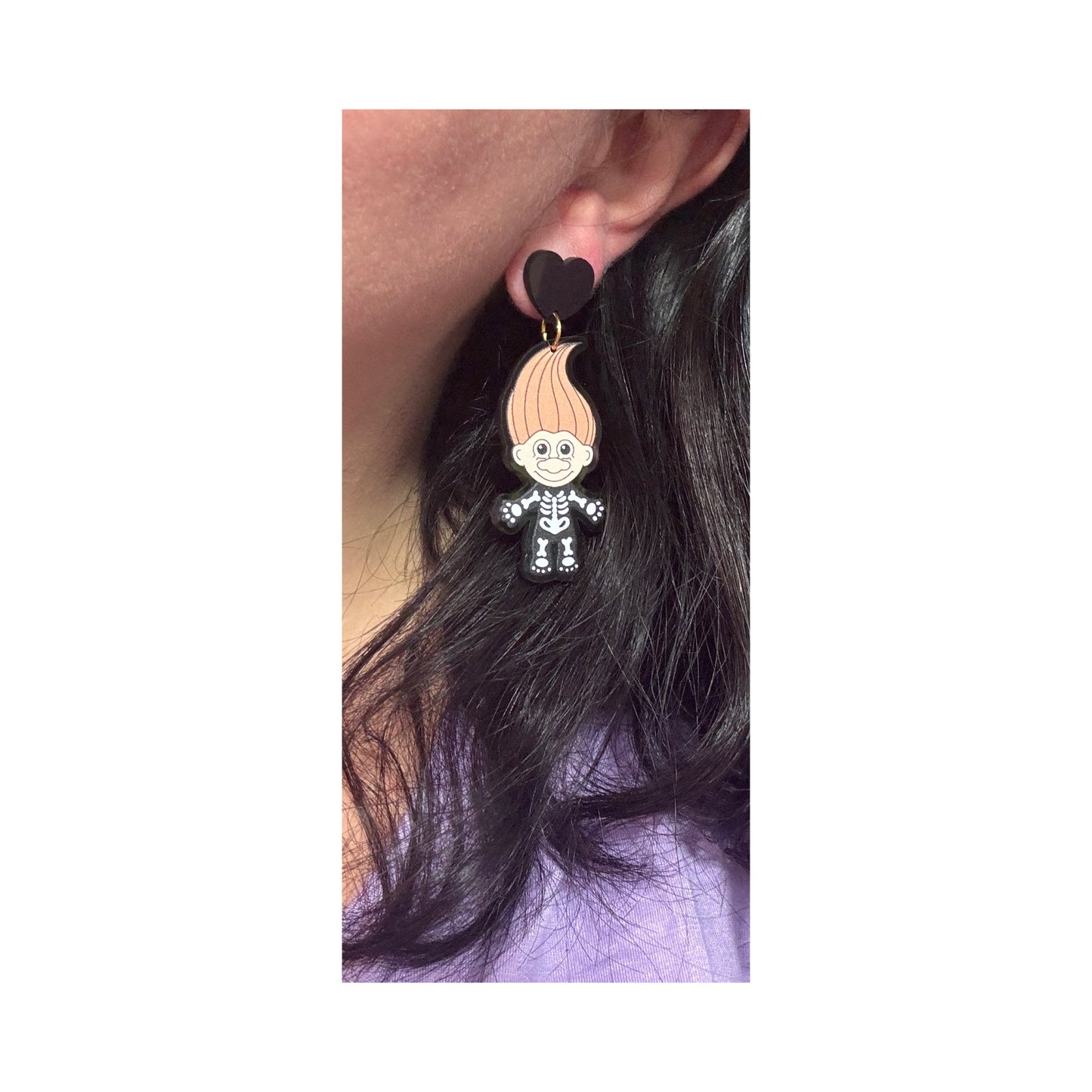 Skeleton Troll Drop Earrings
