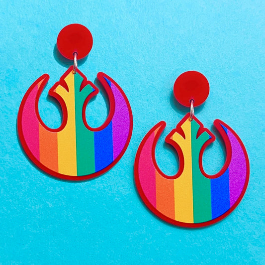 Rainbow Rebel Alliance Drop Earrings