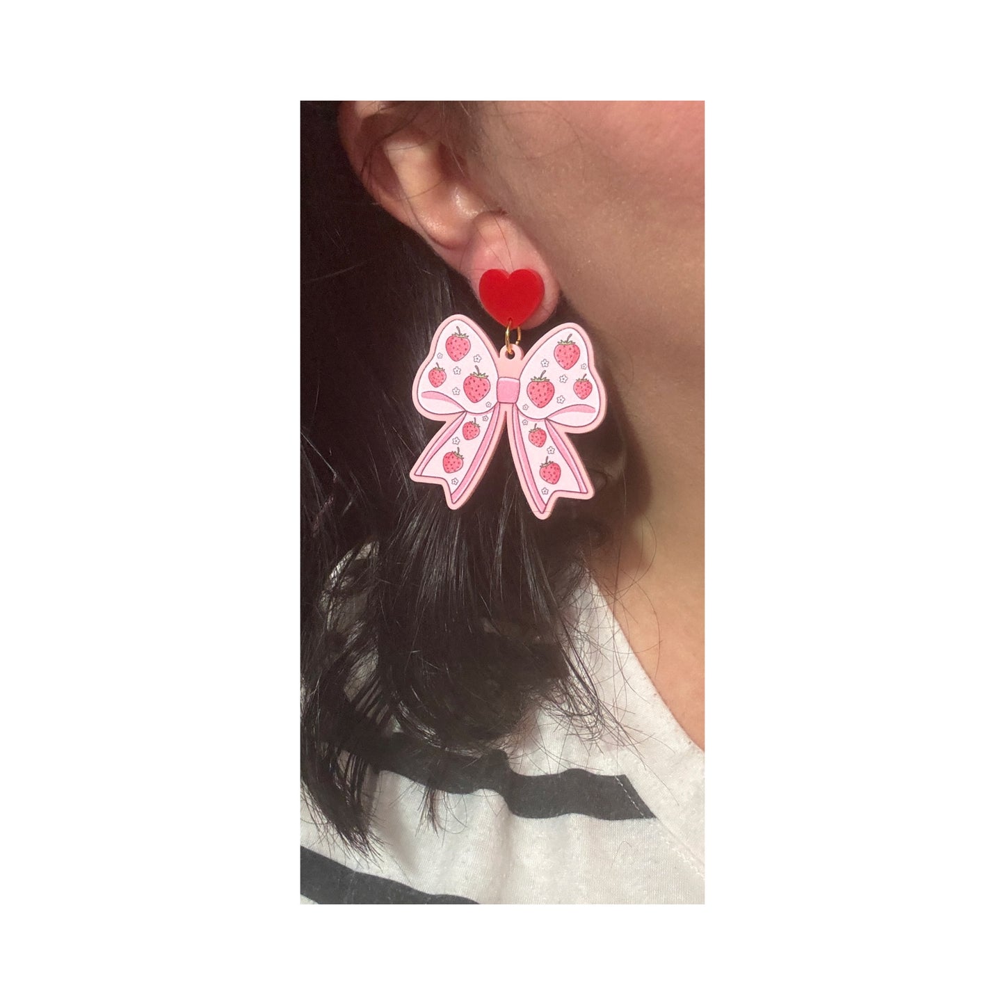 Berry Sweet Bow Drop Earrings