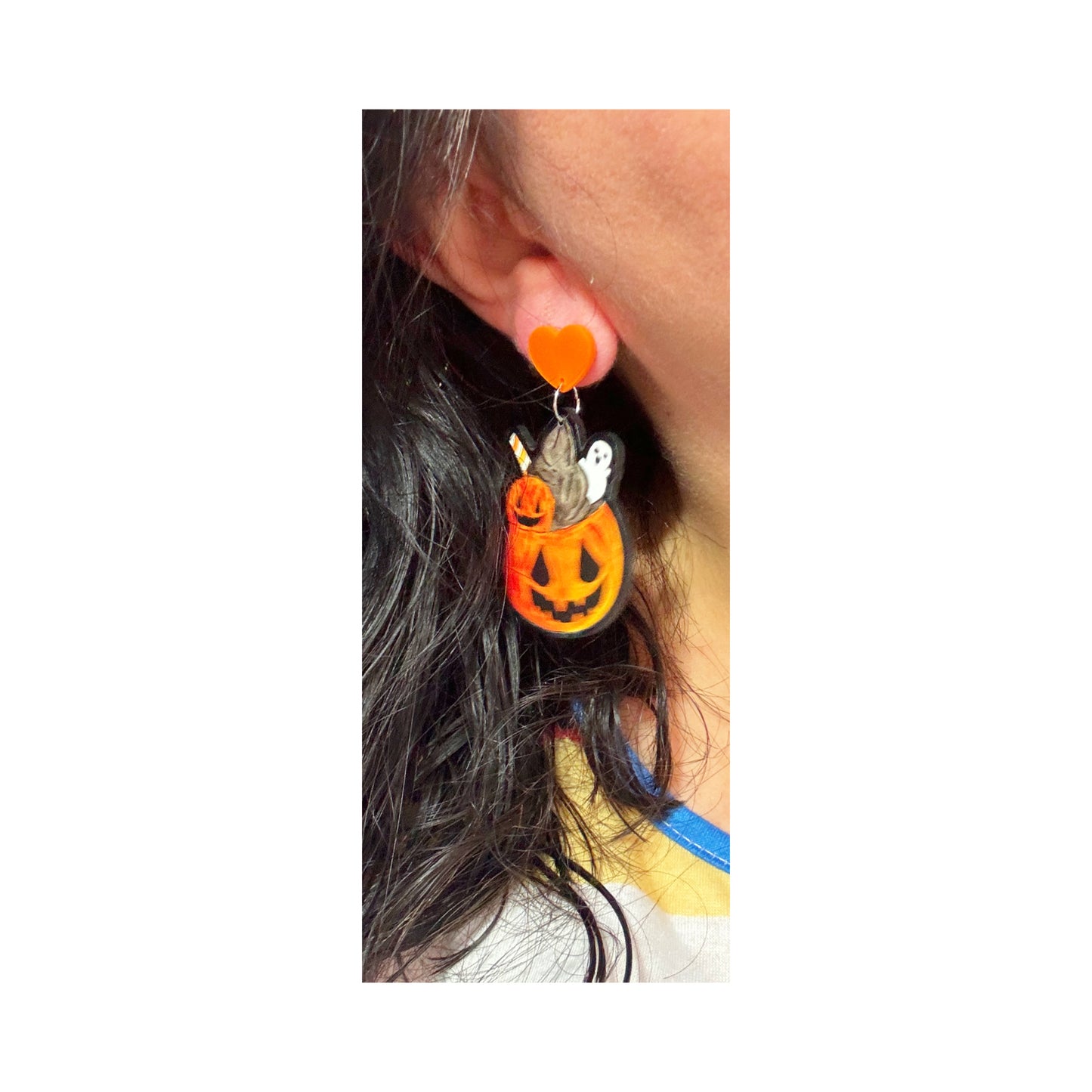 Pumpkin Cocktail Drop Earrings