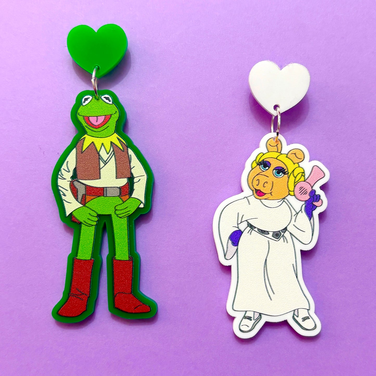 Han Kermie & Piggy Leia Drop Earrings