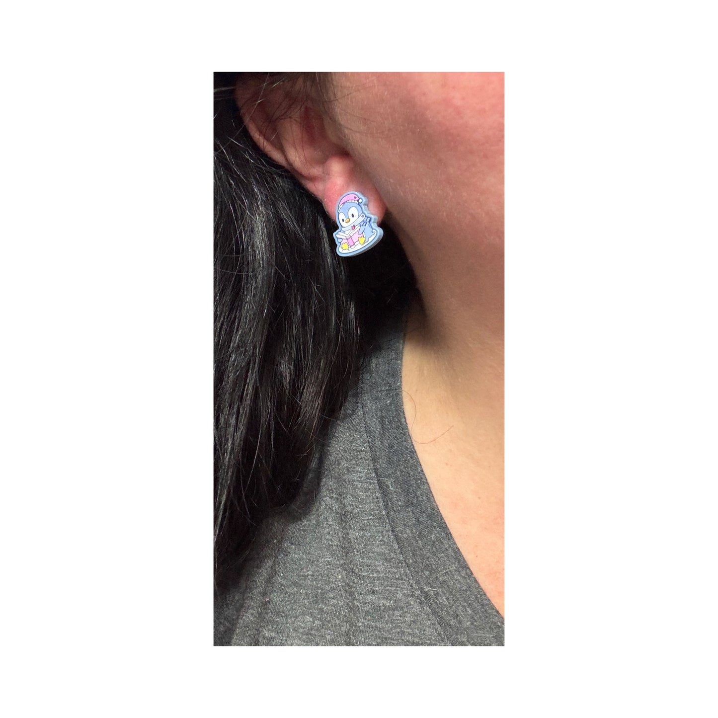 Bookish Winter Penguin Post Earrings
