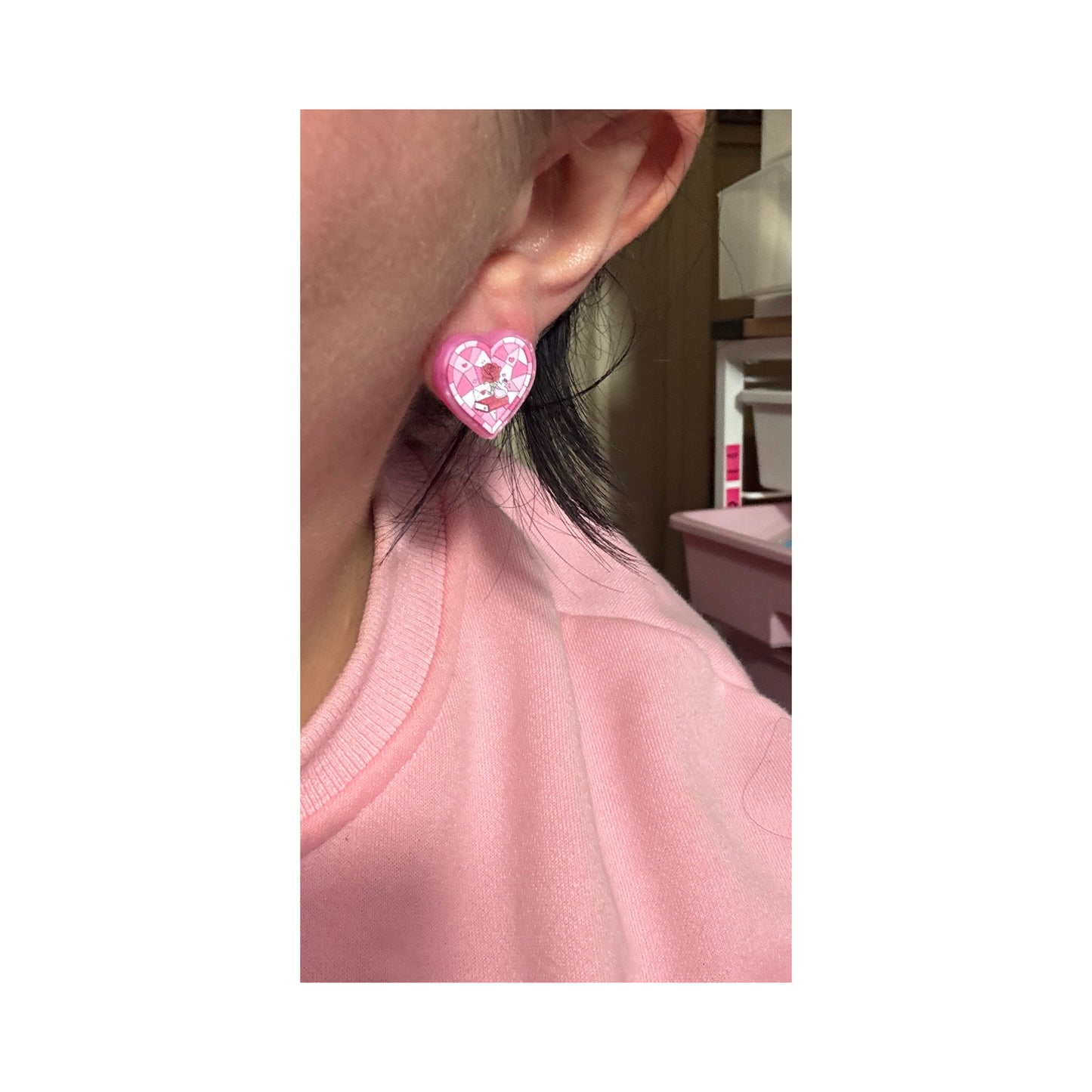 Romance Stained Glass Heart Post Earrings