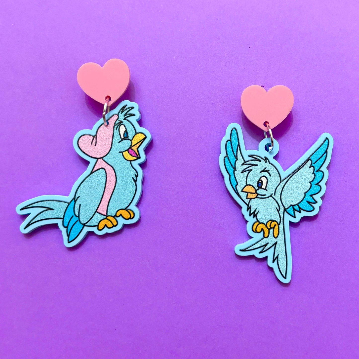 Cindy’s Blue Birds Drop Earrings