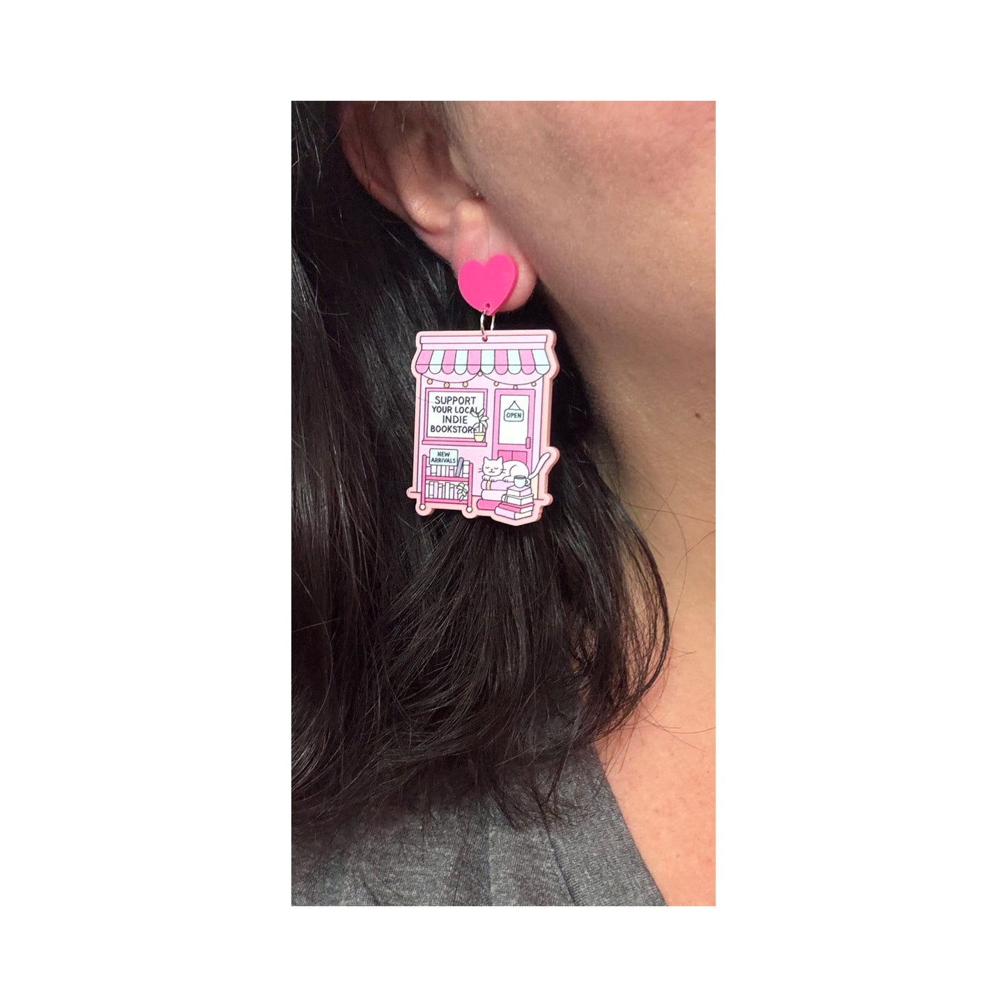 Indie Bookstore Drop Earrings