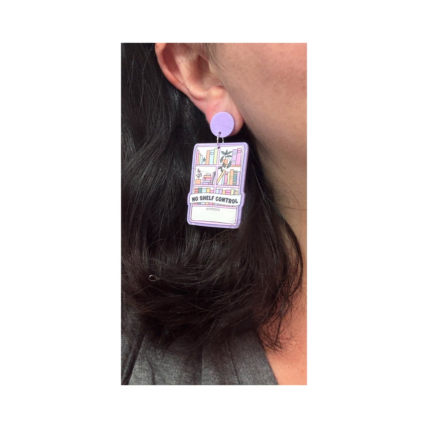 No Shelf Control Bookcase Drop Earrings