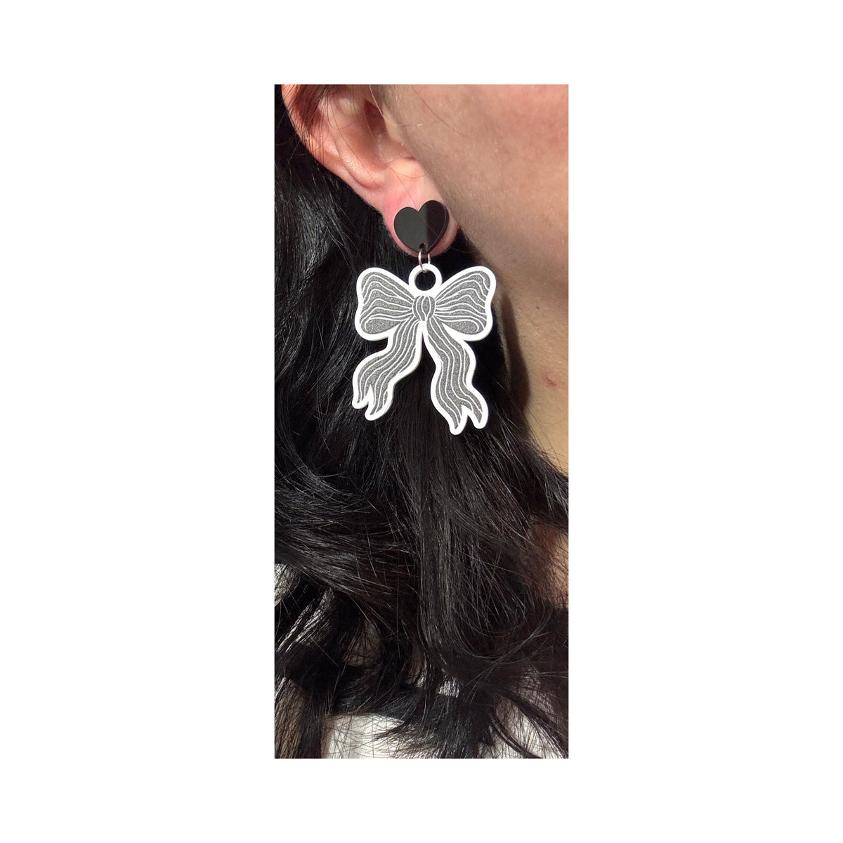 Jack Striped Bow Drop Earrings