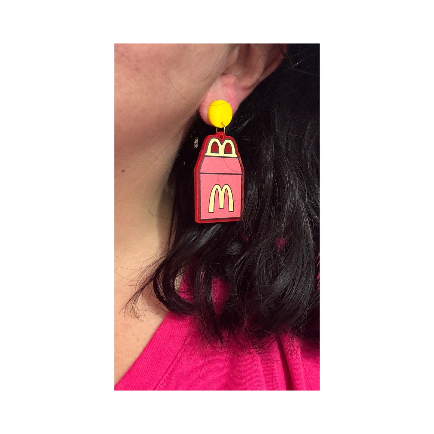 90s Happy Meal Acrylic Drop Earrings