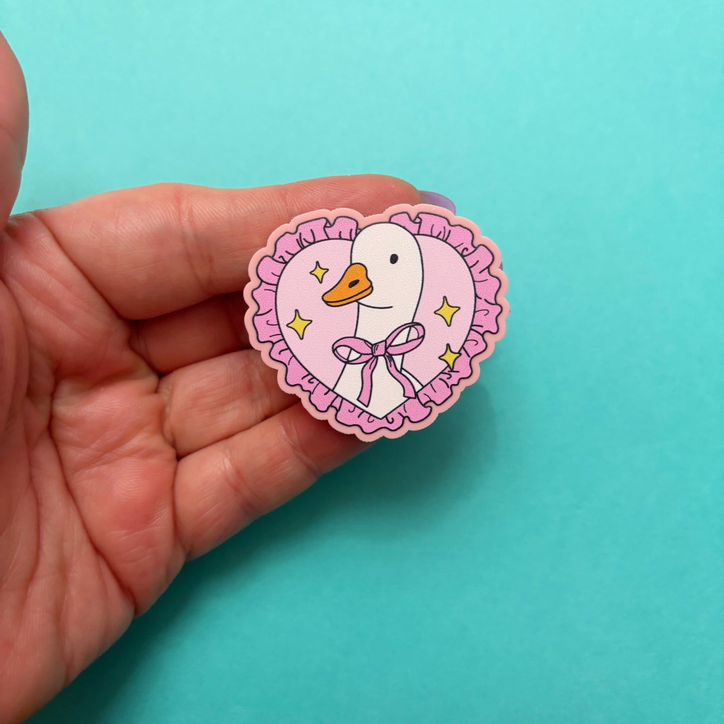 Silly Goose Coquette Heart Pin