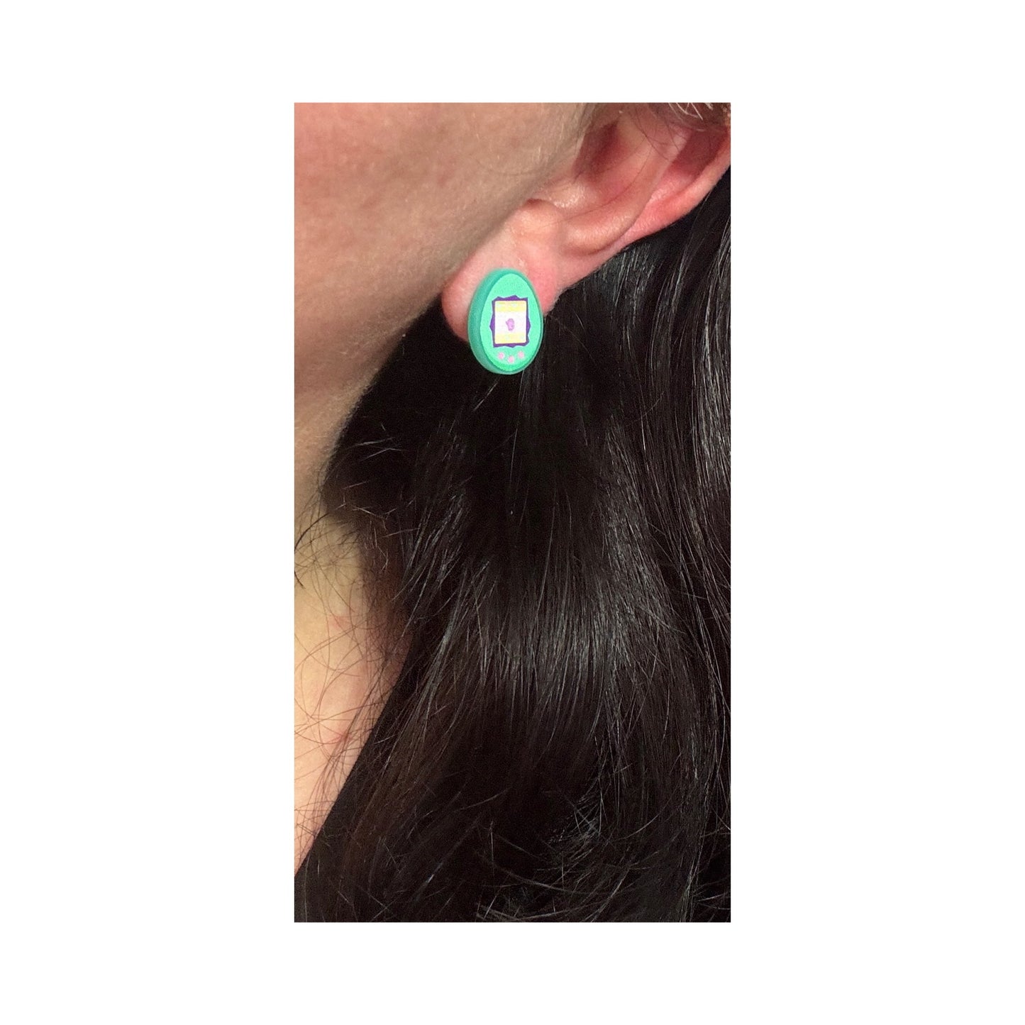 Aqua Digital Pet Post Earrings