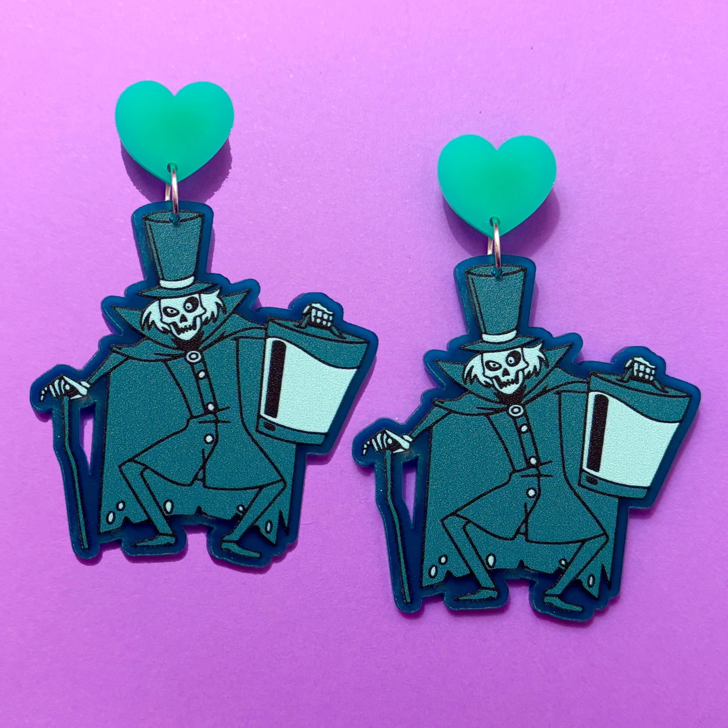 Hat Box Ghost Drop Earrings