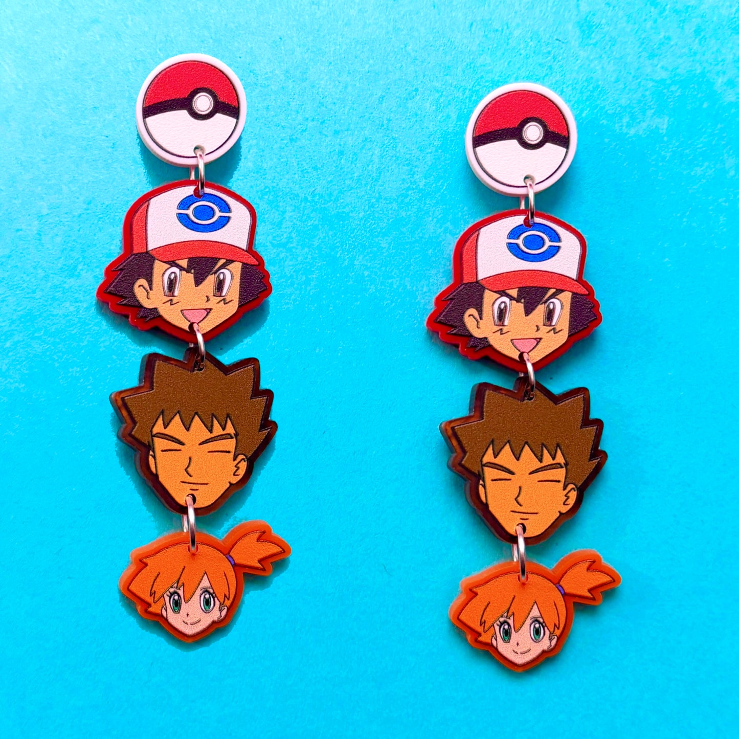90s Poke Friends Tiered Drop Earrings