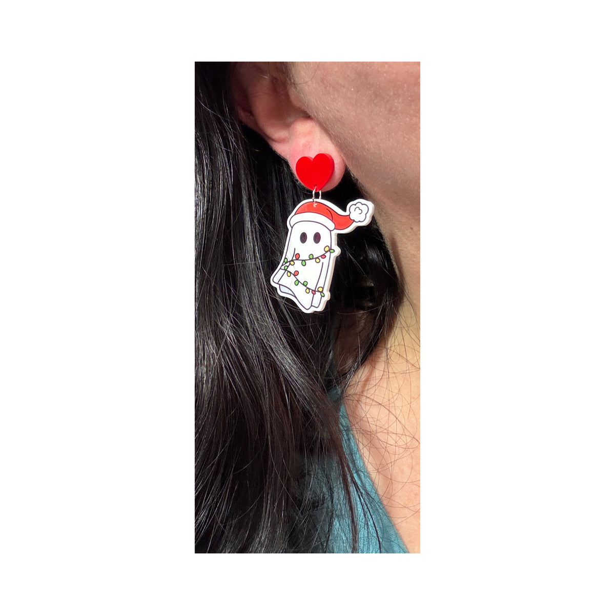 Christmas Lights Ghostie Drop Earrings