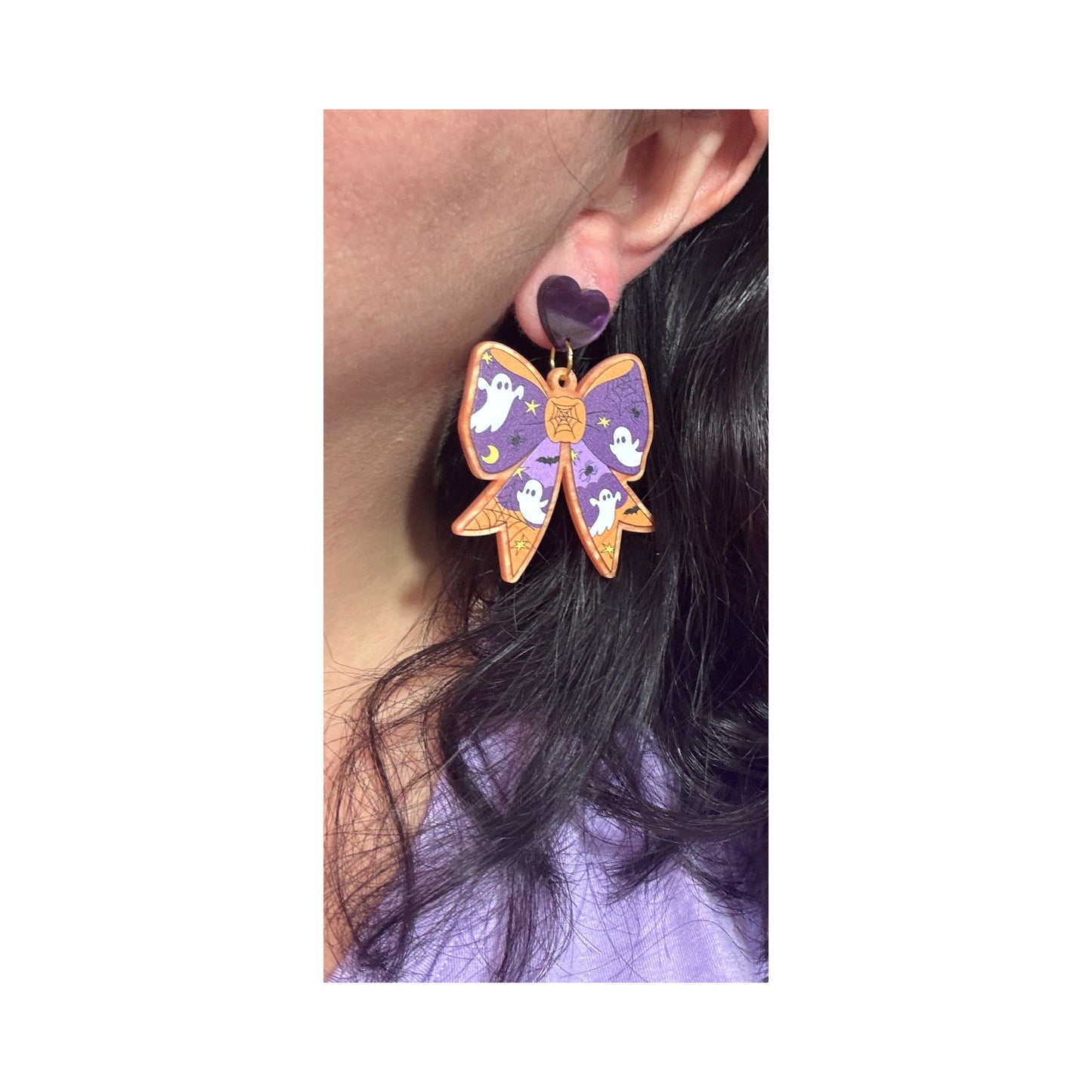 Spooky Coquette Bow Drop Earrings