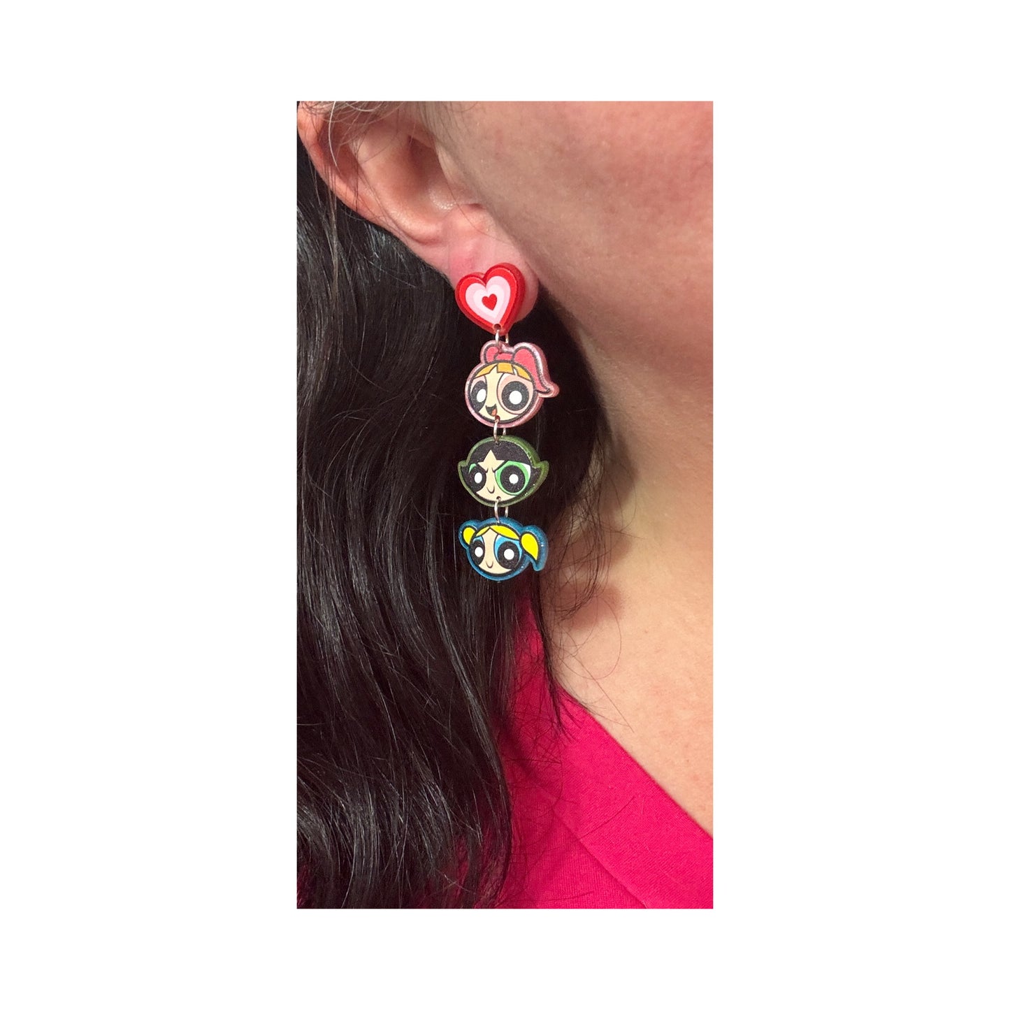 Y2K Superhero Girlies Tiered Drop Earrings
